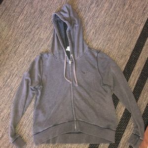 Gray “love pink” zip up hoodie.